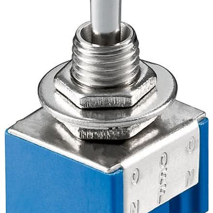 Goobay tuimelschakelaar miniatuur - 6 pinnen - Blauwe behuizing - 3 standen