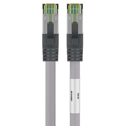 50 cm Cat 8 S/FTP (PiMF) netwerkkabel - 100% koper - LSZH - Grijs