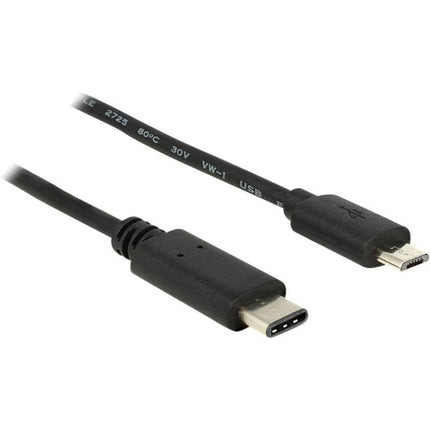 Delock Micro-USB naar USB-C verloopkabel - 1 meter - USB 2.0 - Zwart