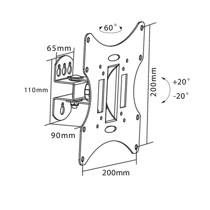 Goobay draaibare & kantelbare TV muurbeugel - Tot 42 inch