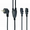 C13 kabel - Splitter naar 2 x C13 - Zwart