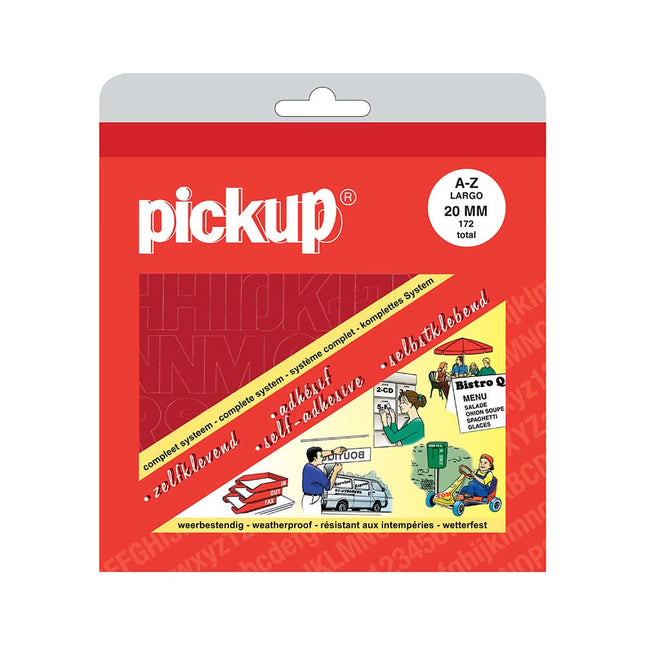 PickUp plakletters  boekje Largo - Rood - 20 mm