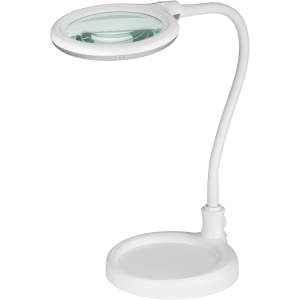 LED-Loeplamp 2-in-1 met Tafelvoet en Klem – 6 W – 1,75x Vergroting – Wit