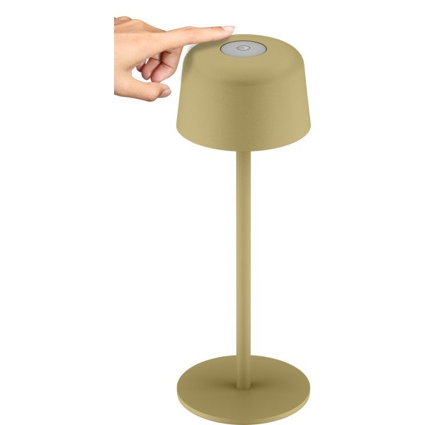 Draadloze LED-Tafellamp – 25 cm – Warm Wit – 3 Helderheidsstanden – Beige
