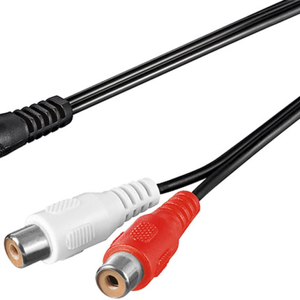 3,5 mm Jack(m) naar 2x RCA (v) audio adapterkabel - 1,5 meter - Zwart