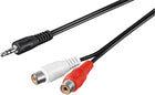3,5 mm Jack(m) naar 2x RCA (v) audio adapterkabel - 1,5 meter - Zwart