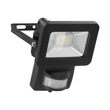 10 watt led schijnwerper met sensor - 4000K (daglicht) - Zwart