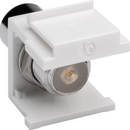 F-connector naar Coax IEC mannelijk keystone - Extern - Gold-plated - Wit
