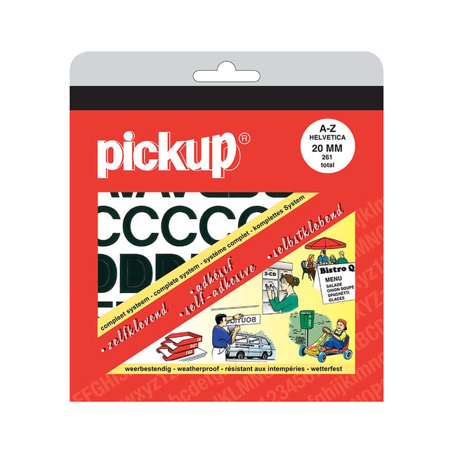 PickUp plakletters boekje Helvetica - 20 mm - Zwart