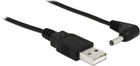 1.5 meter USB-A naar DC voedingsstekker (3.5x1.35 mm) verloopkabel haaks - Zwart