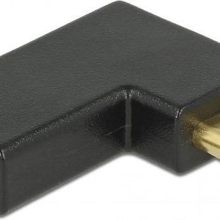 DeLock USB-C naar USB-C koppelstuk - USB 3.2 - Tot 10 Gbit/s - Zwart - PD 100 watt - Haaks naar link/rechts