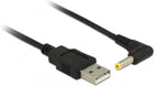 1.5 meter USB A naar DC voedingsstekker (4.0x1.7 mm) verloopkabel haaks - Zwart