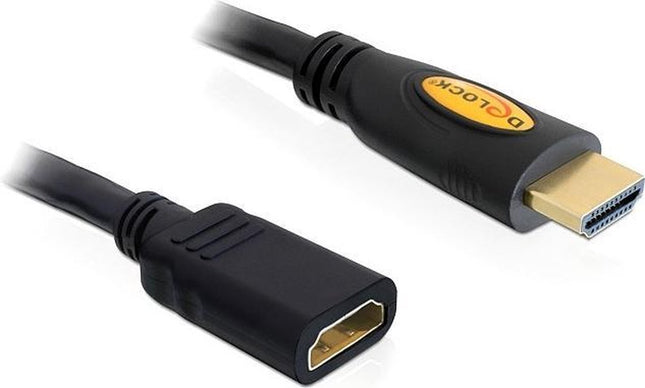 Delock - 1 meter HDMI 1.4 verlengkabel (male - female) Zwart