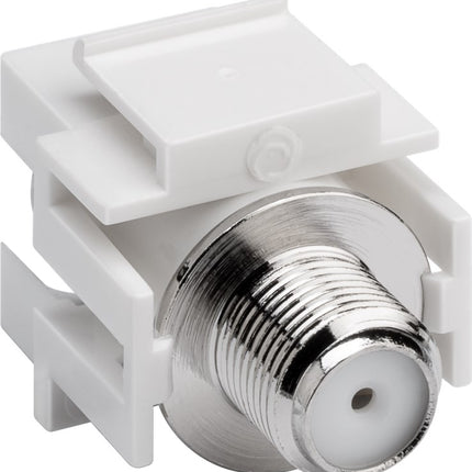 F-connector naar Coax IEC vrouwelijk keystone - Gold-plated - Wit