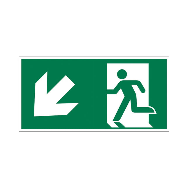 PickUp sticker - vluchtweg rechtsaf - Groen -  30x15 cm