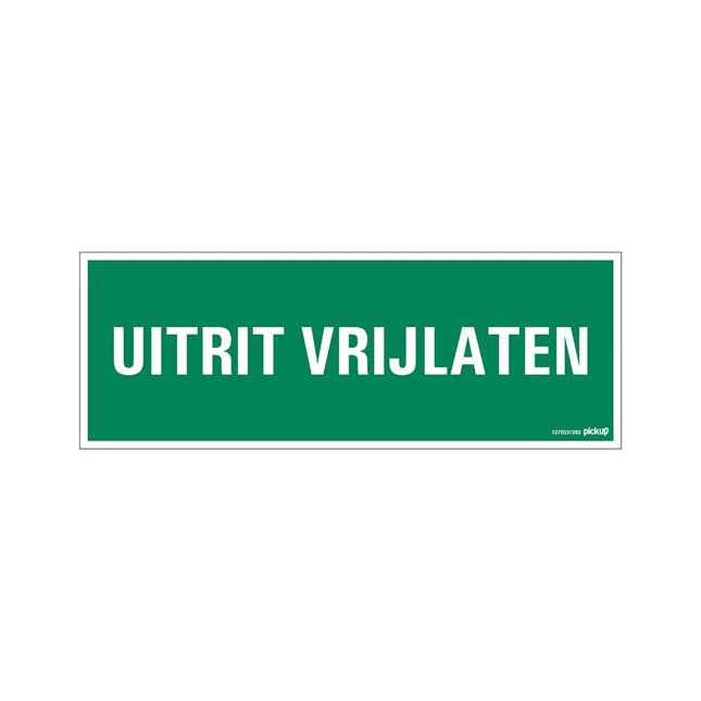 Bord uitrit vrijlaten - Groen - wit - 20x10 cm