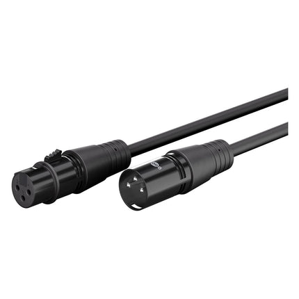 1 meter XLR kabel - 3-pins XLR mannelijk naar vrouwelijk - Zwart