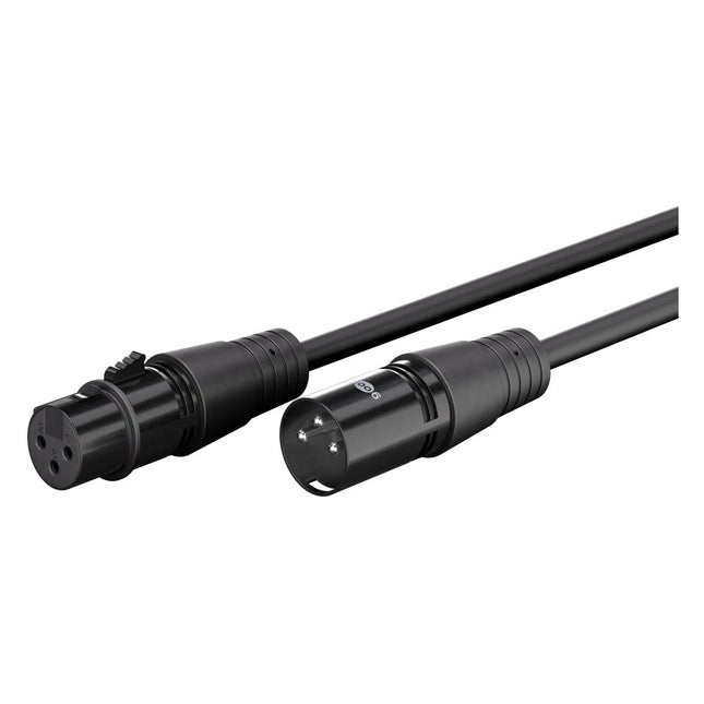 1 meter XLR kabel - 3-pins XLR mannelijk naar vrouwelijk - Zwart