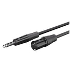 1 meter XLR kabel naar jack -  XLR-stekker (3-pins) > 6,35 mm-stekker (3-pins) - Zwart - Koper
