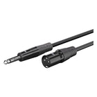 1,5 meter XLR kabel naar jack -  XLR-stekker (3-pins) > 6,35 mm-stekker (3-pins) - Zwart - Koper