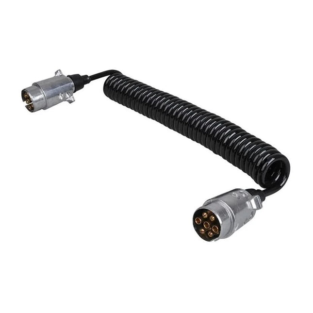 Spiraalkabel 4,5 meter – 2x 7-polige metalen stekker