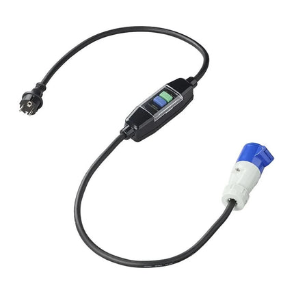1,5 meter Verloopkabel Schuko naar CEE met aardlekschakelaar  (3 x 2,5 mm²)