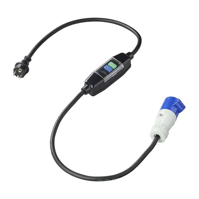 1,5 meter Verloopkabel Schuko naar CEE met aardlekschakelaar  (3 x 2,5 mm²)