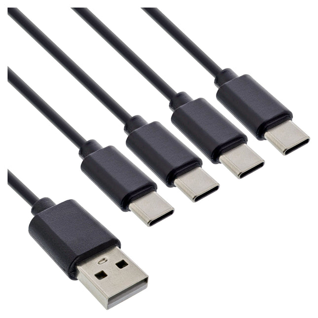 2 meter USB 4-in-1 Y-laadkabel – USB-A naar 4x USB-C