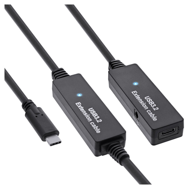 20 meter USB 3.2 Gen.1 actieve verlengkabel – USB-C naar USB-C - Zwart