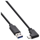 30 cm USB 3.2 kabel – haakse USB-C naar USB-A – Zwart