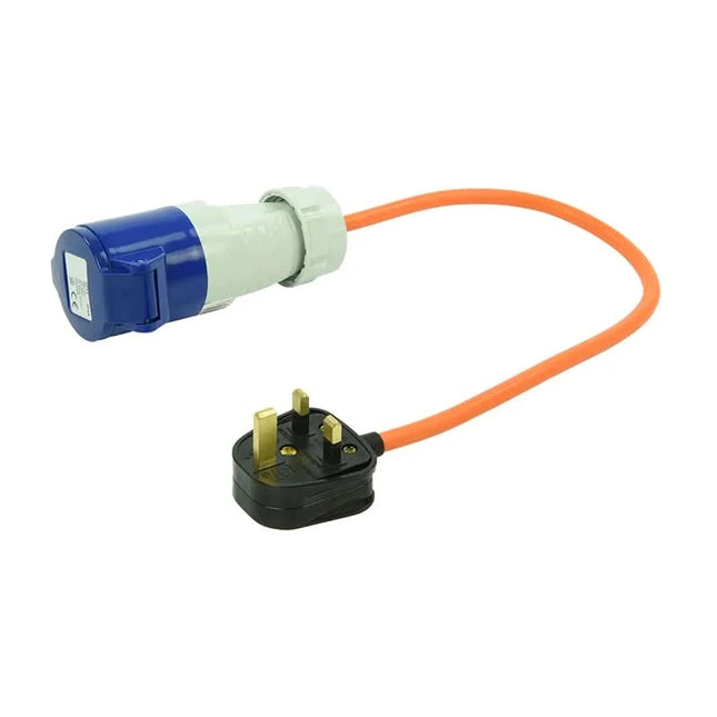 Verloopkabel – 40 cm – UK stekker naar CEE – 3 x 1,5 mm² – IP44 - Oranje