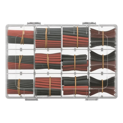 Krimpkousenset 560-delig – Zwart/Rood, 12 maten