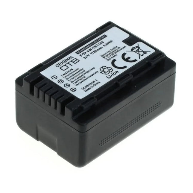 Compatibele camera accu voor Panasonic VW-VBT190 en VW-VBK180