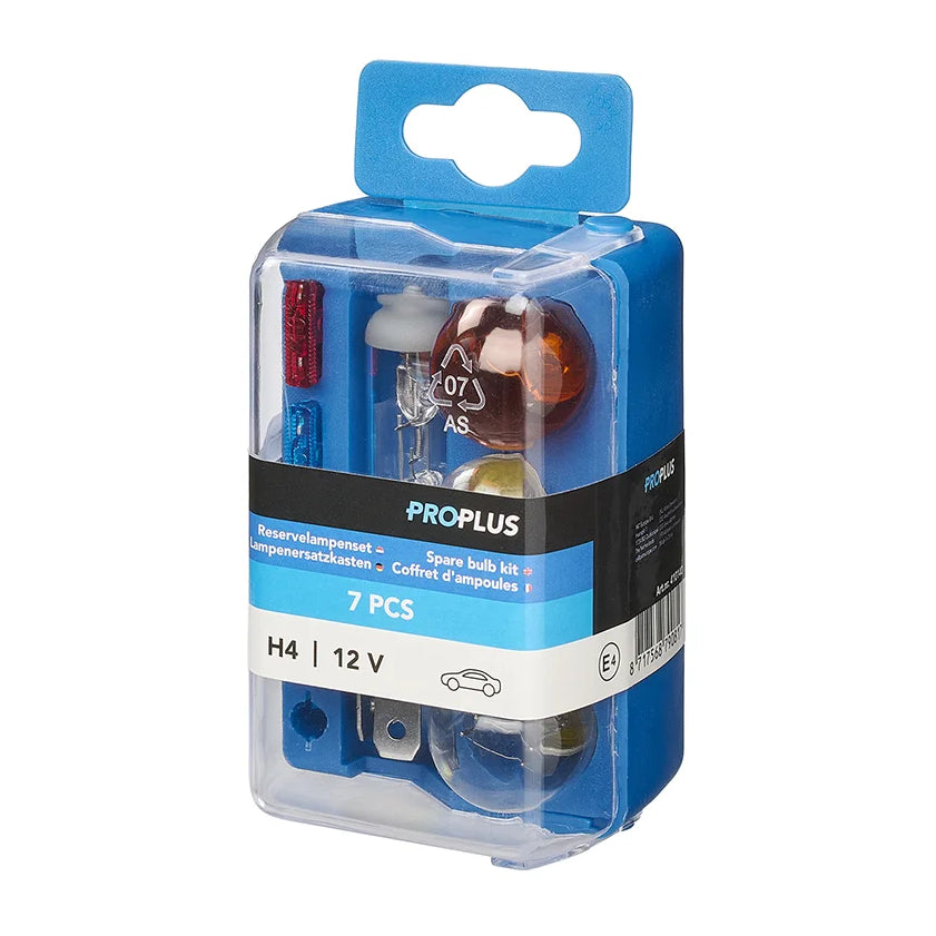 ProPlus H4 reservelampenset 12 V – 7-delig – met oranje knipperlichtlamp