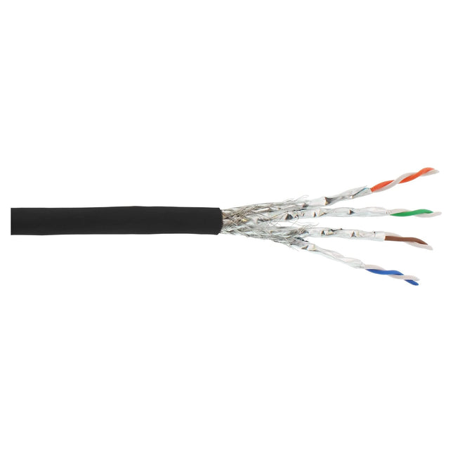 100 meter S/FTP CAT6a 10 Gigabit netwerkkabel – LSZH – zwart - Koper