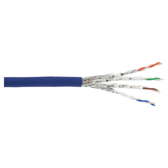 100 meter S/FTP CAT6a 10 Gigabit netwerkkabel – LSZH – blauw - Koper