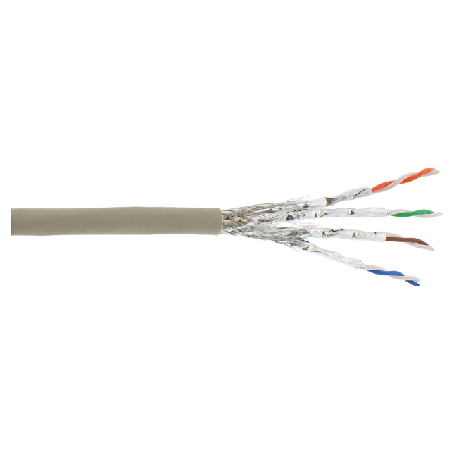 100 meter S/FTP CAT6a 10 Gigabit netwerkkabel – LSZH – grijs - Koper