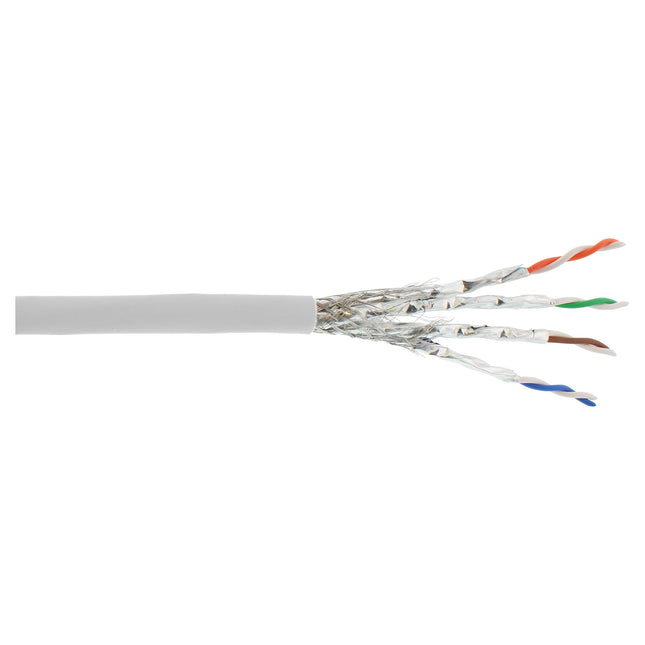 100 meter S/FTP CAT6a 10 Gigabit netwerkkabel – LSZH – wit - Koper