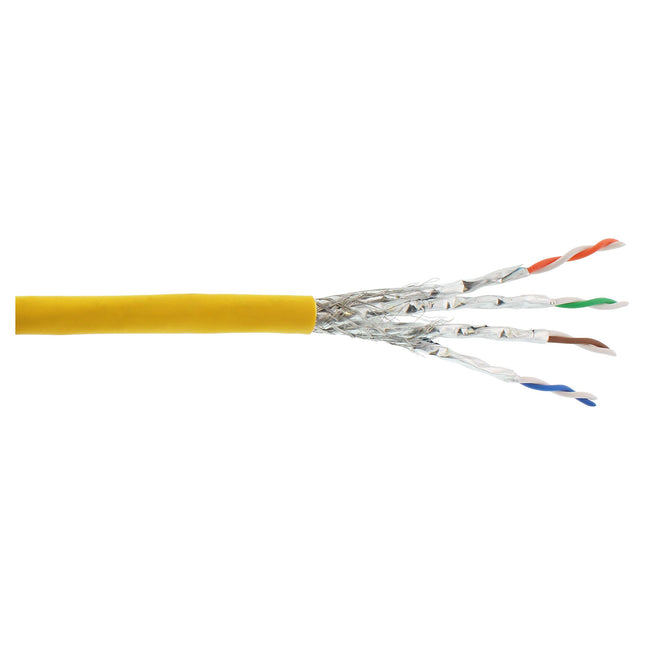 100 meter S/FTP CAT6a 10 Gigabit netwerkkabel – LSZH – geel - Koper