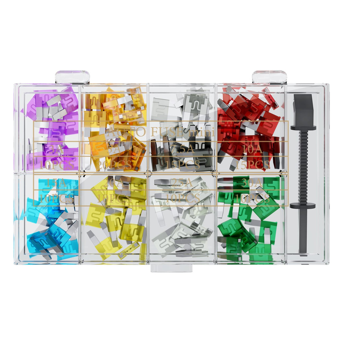 Goobay mini steekzekeringen assortiment – 101-delig – 3A tot 30A