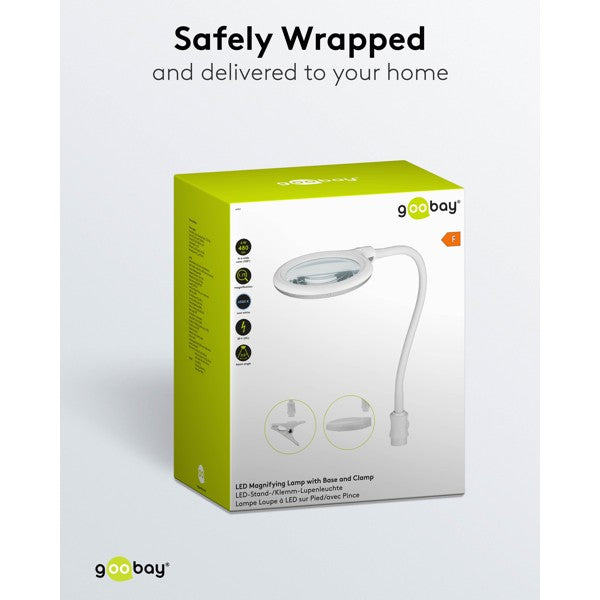 LED-Loeplamp 2-in-1 met Tafelvoet en Klem – 6 W – 1,75x Vergroting – Wit