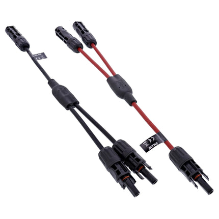 36 cm Solar Y-splitter kabelset 2-weg – zwart/rood