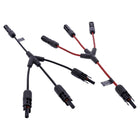 36 cm Solar Y-splitter kabelset 3-weg – zwart/rood