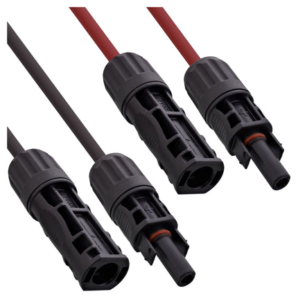 30 cm Solar kabelverlengset met solarstekkers – 6 mm² – zwart/rood