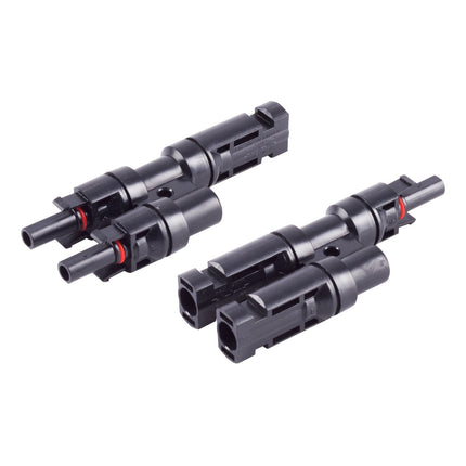 Solar PV T-adapterset – 1 naar 2 – IP67 – 1500 V – zwart