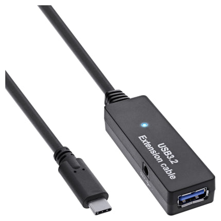 5 meter USB-C naar USB-A actieve verlengkabel – USB 3.0 - Zwart