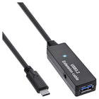5 meter USB-C naar USB-A actieve verlengkabel – USB 3.0 - Zwart