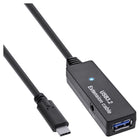 10 meter USB-C naar USB-A actieve verlengkabel – USB 3.0 - Zwart