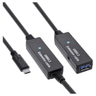 15 meter USB-C naar USB-A actieve verlengkabel – USB 3.0 - Zwart