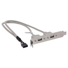 35 cm Slot-beugel USB 2.0 – 2x USB-A naar 10-pins header